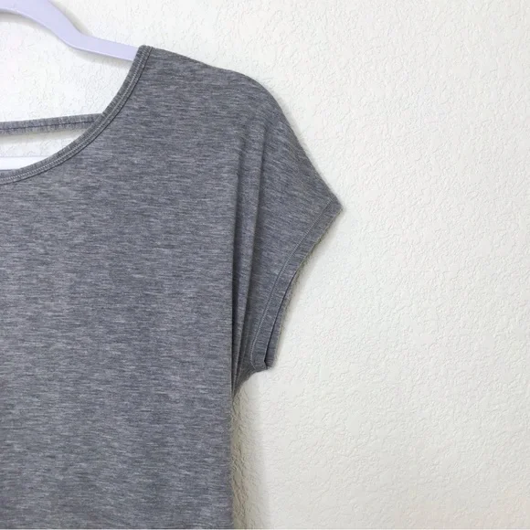 LULULEMON Twist Back Tee Heathered Core Medium Gray - Picture 6 of 10